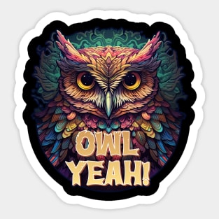 Owl Yeah! Rainbow Owl Sticker